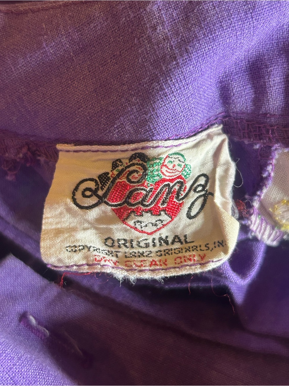 Lanz original Lavender Long-Sleeve prairie  embroidered Dress - Picture 4 of 16
